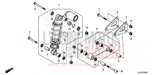 COUSSIN ARRIERE (CBR600RR) CBR600RRC de 2012